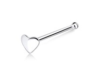 Heart Shaped Bone Nose Stud Silver NSKD-05